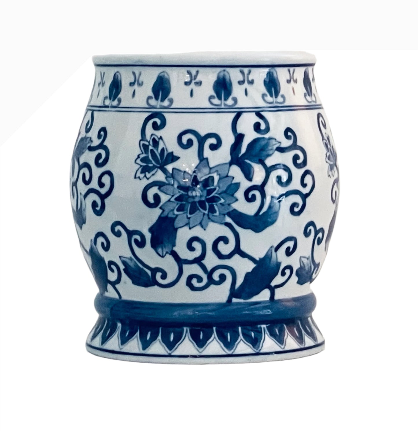 Chinoiserie Porcelain Planter 11” Tall