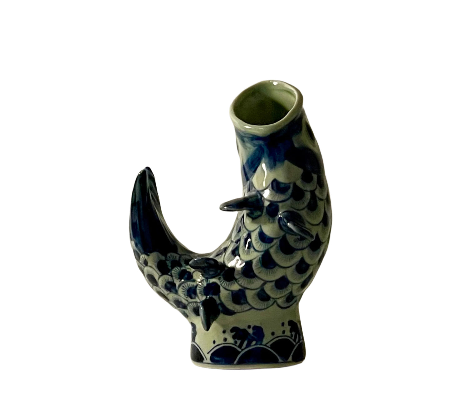 Koi Fish Vase 10" Vintage
