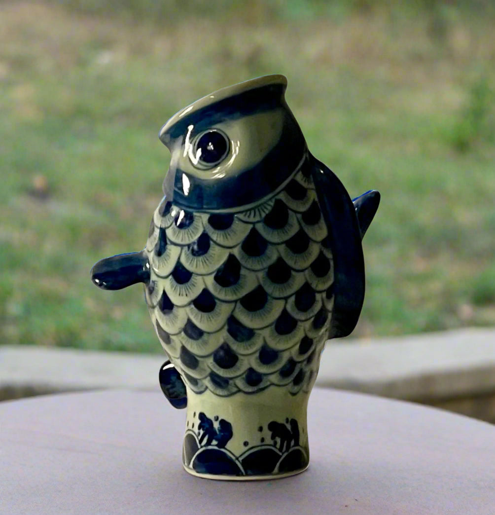 Koi Fish Vase 10" Vintage