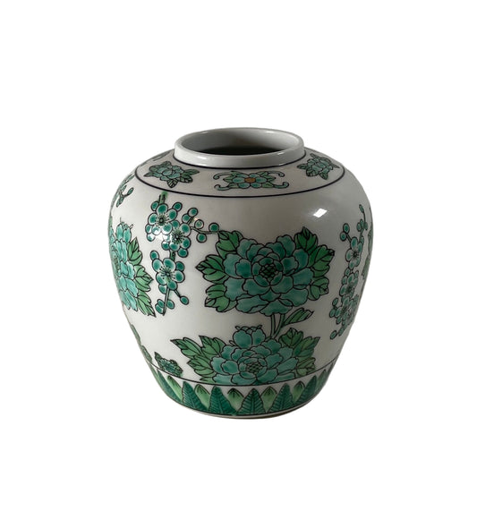 5” Vintage Teal & Emerald Otagiri Peacock Vessel
