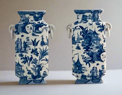 Vases Vintage Tall Pair 8”