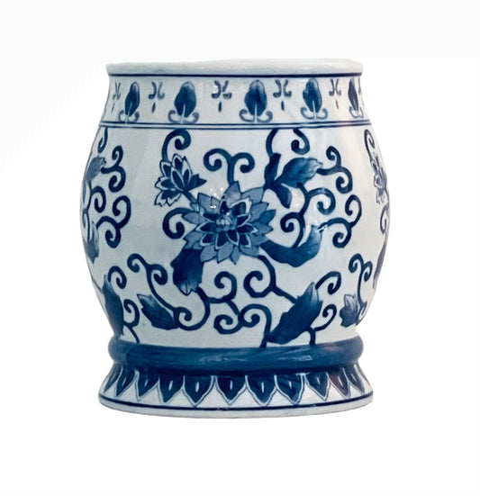 Chinoiserie Porcelain Planter 11” Tall