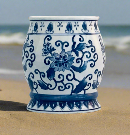 Chinoiserie Porcelain Planter 11” Tall