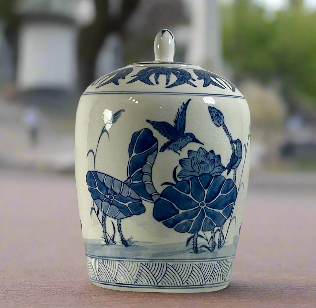 Urn Lidded Asian 12.5”