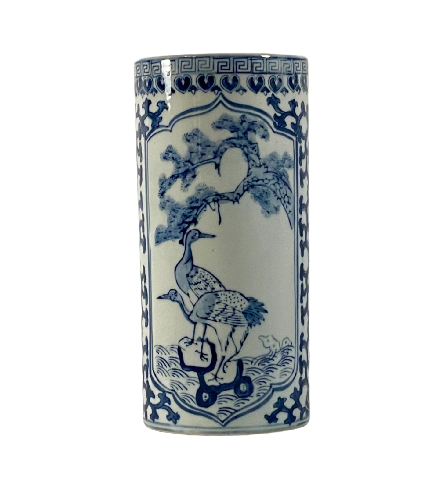 Chinoiserie Cylindrical 11”  Vessel
