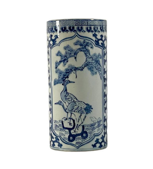 Chinoiserie Cylindrical 11”  Vessel