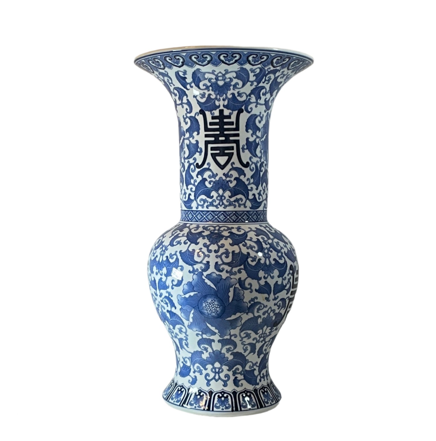 Chinoiserie Bombay Longevity Vase 24”