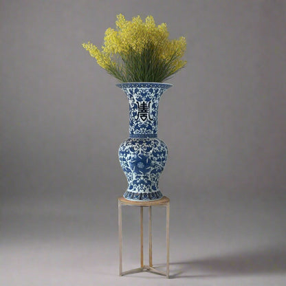 Chinoiserie Bombay Longevity Vase 24”